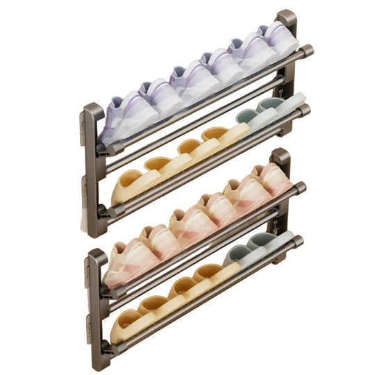 Veggmontert Skostativ Med Drenering For Plassbesparende Oppbevaring 0