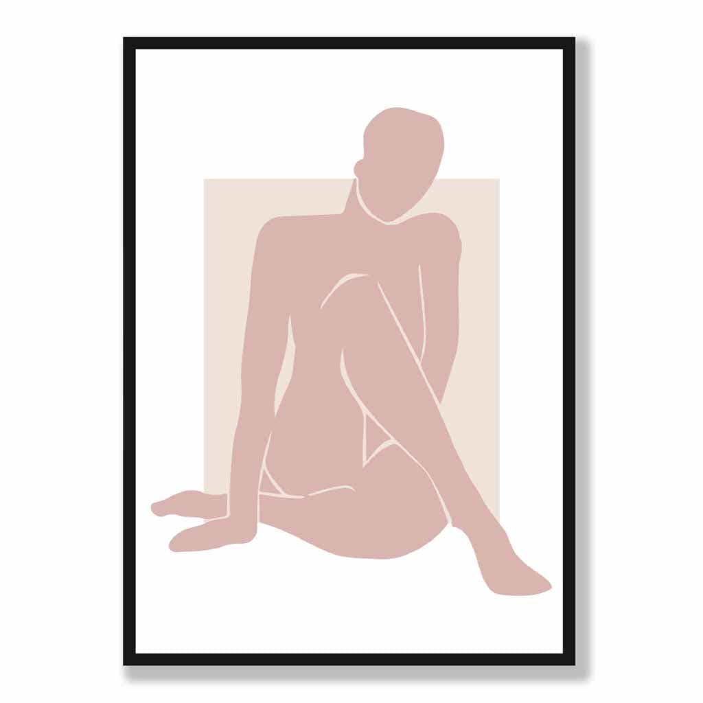 Vegkunsttrykk Matisse-Inspirert Blush Pink 0