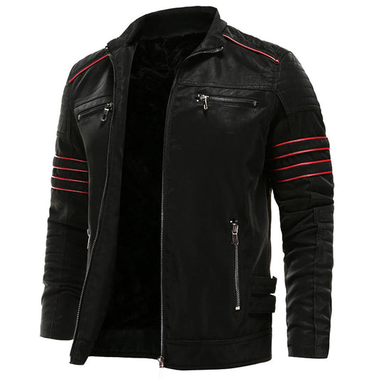 Veste Homme Style Biker Ajustée avec Poches Pratiques 0