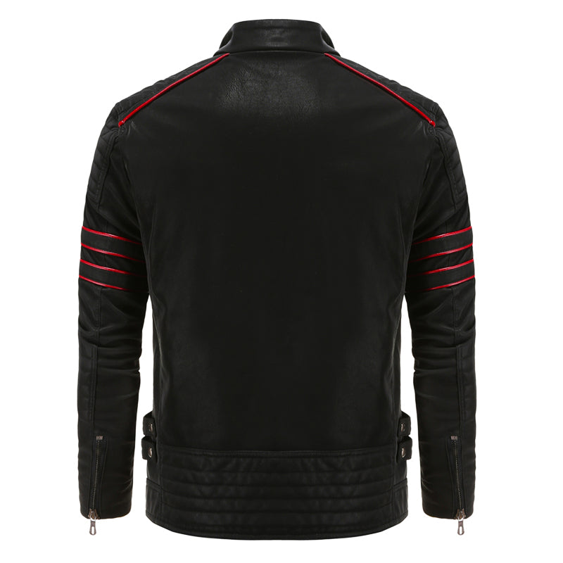 Veste Homme Style Biker Ajustée avec Poches Pratiques 1