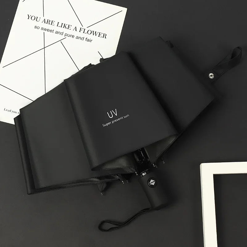 Vindtett Lommeparaply med UV-beskyttelse 0