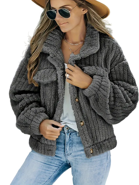 Vinter Dame Jakke med Krage og Fluffy Design 0