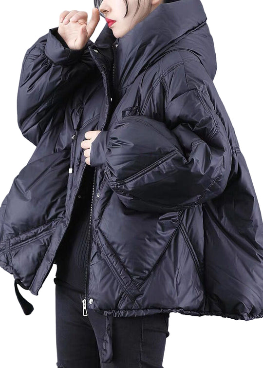 Vinterjakke med hette og glidelås for kvinner 0