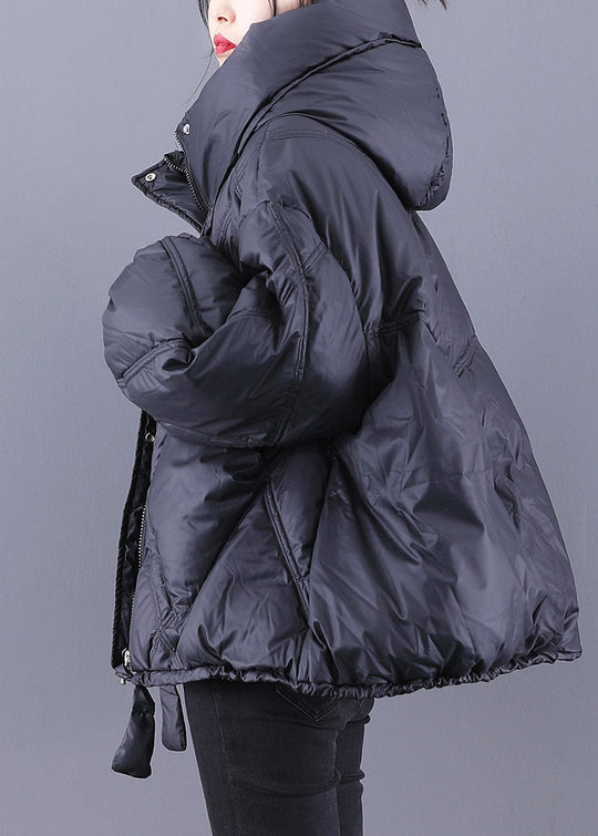 Vinterjakke med hette og glidelås for kvinner 6