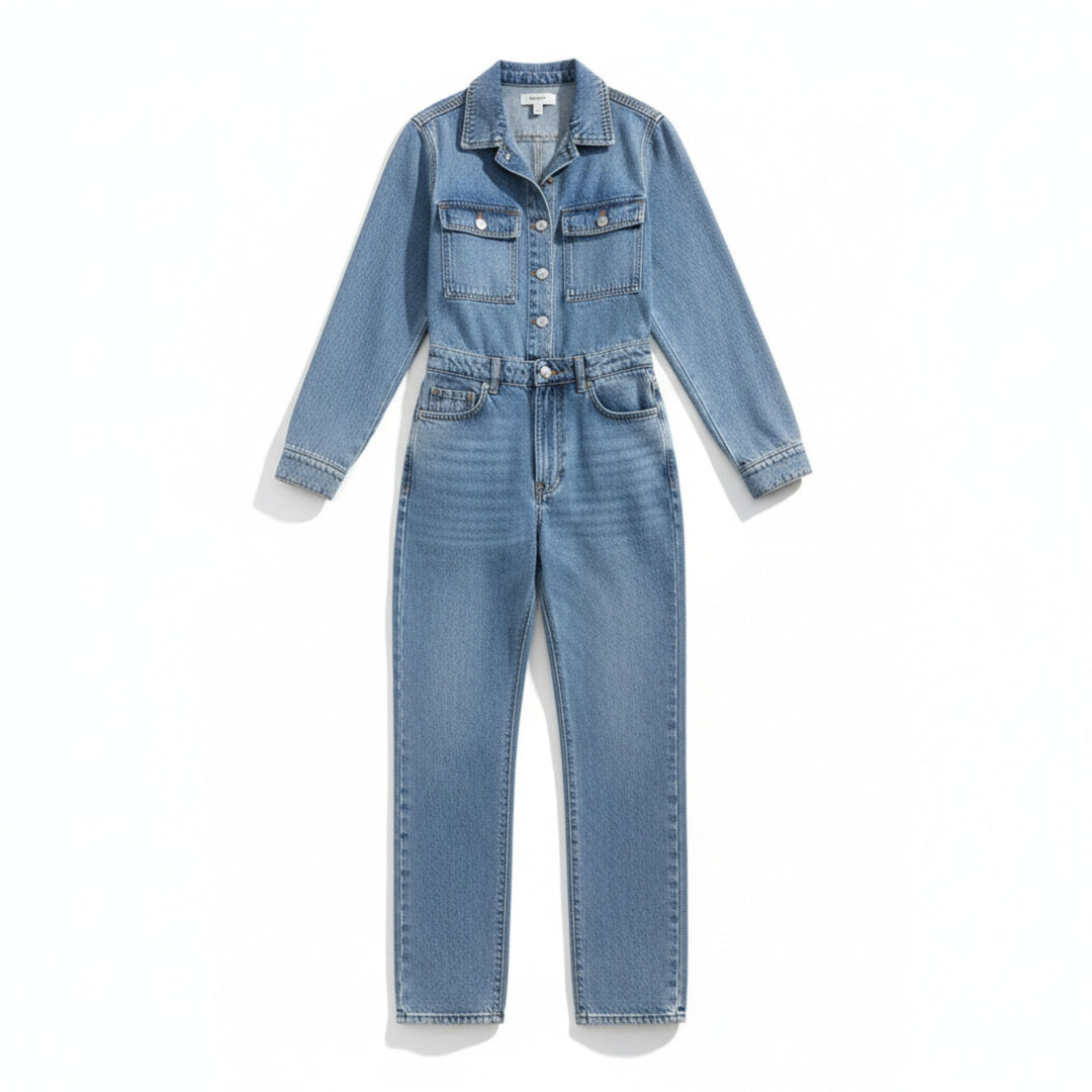 Dame Denim Jumpsuit Moderne Stil
