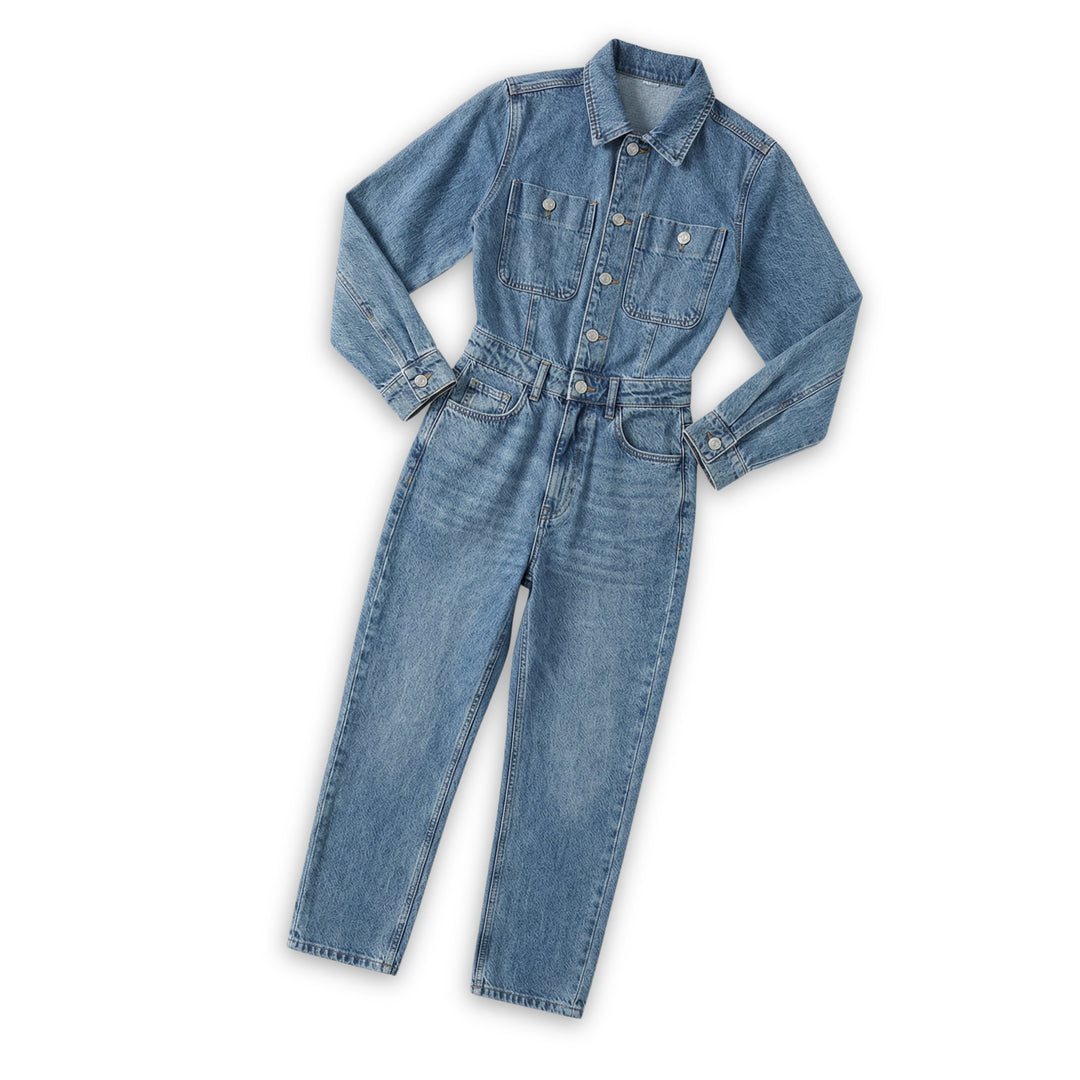 Dame Denim Jumpsuit Moderne Stil