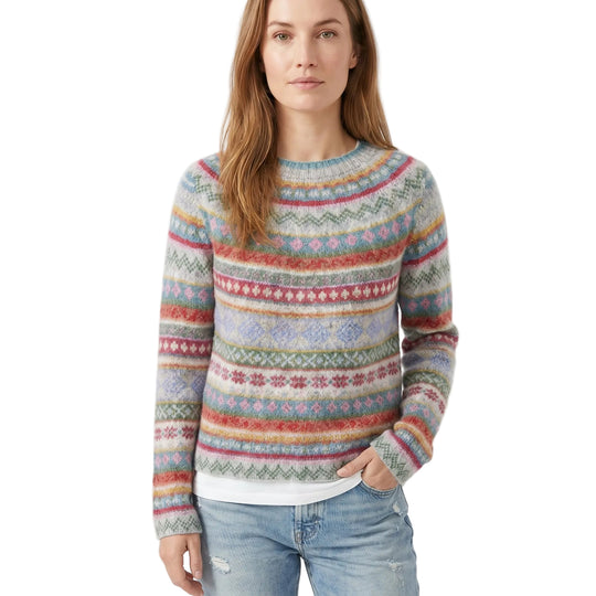 Kvinne Vintage Strikkegenser med Retro Design