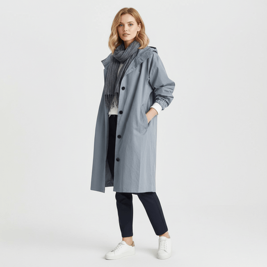 Kvinners Vanntett Trenchcoat med Hette