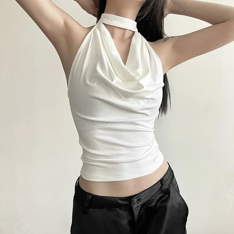Casual halterneck-top for kvinner