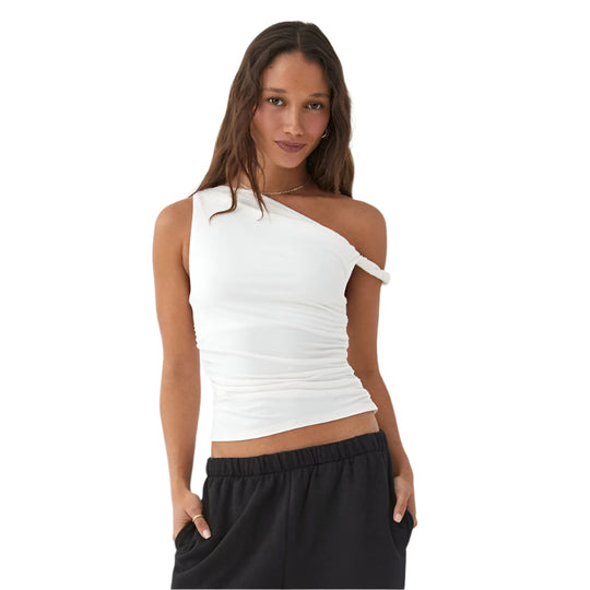 Off-Shoulder kort tank-top for kvinner