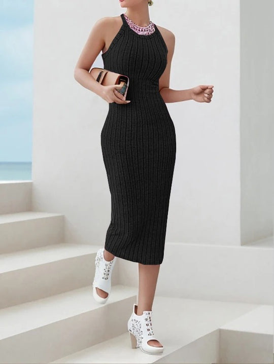 Halterneck-kjole i bodycon-stil til kvinner