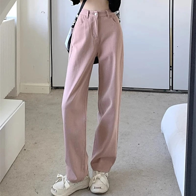 Vintage jeans med vide ben for kvinner