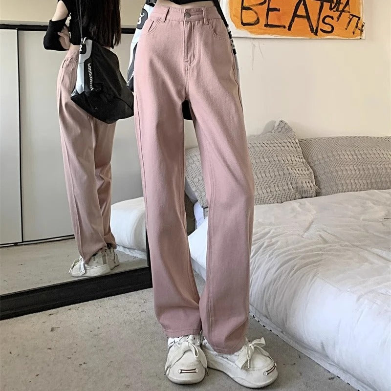Vintage jeans med vide ben for kvinner