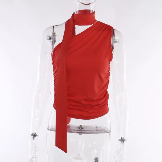 Ryggløs off-shoulder crop-topp for kvinner
