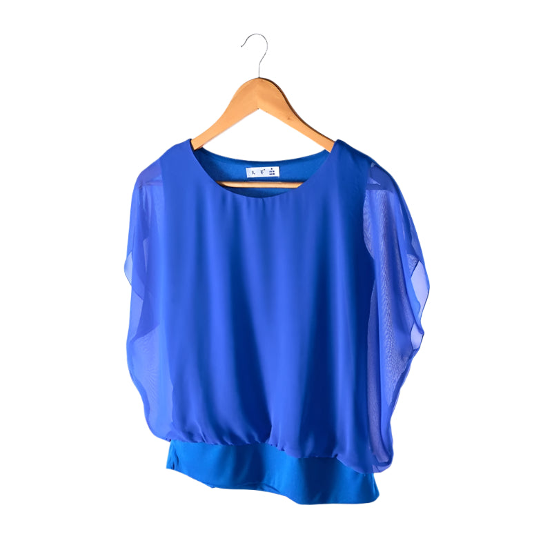 Dame Ruffles Sleeves Chiffon bluse