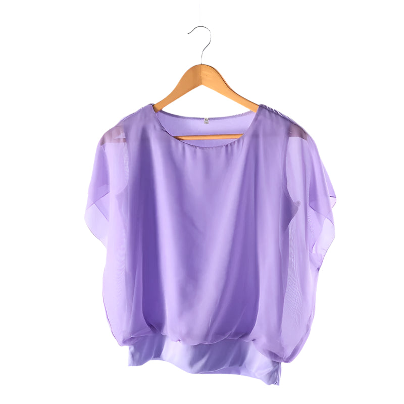 Dame Ruffles Sleeves Chiffon bluse