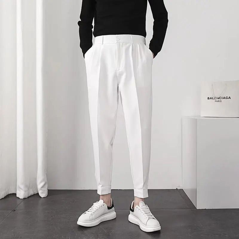 Pleated Tapered Blazer-bukse for menn