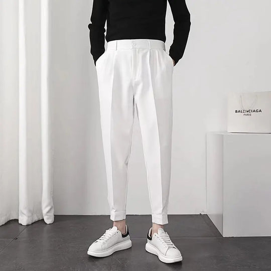 Pleated Tapered Blazer-bukse for menn