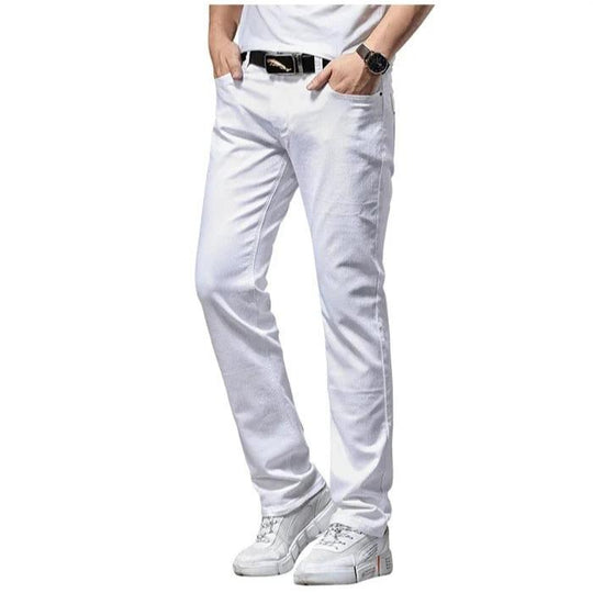 Klassisk hvit slim fit-jeans for menn