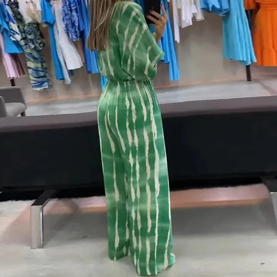Dolman-ermet V-hals jumpsuit for kvinner