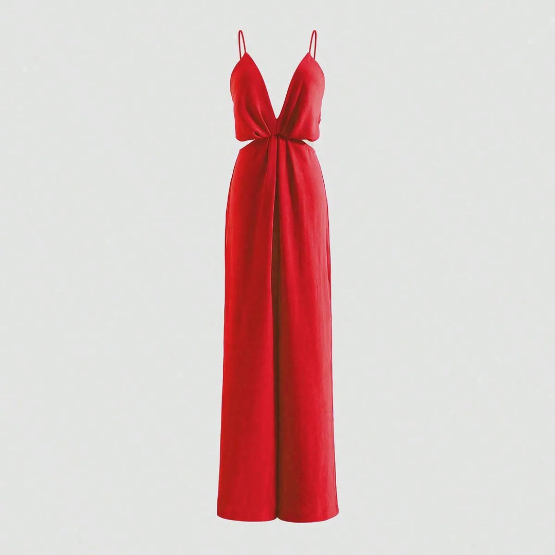 Plissert jumpsuit for kvinner