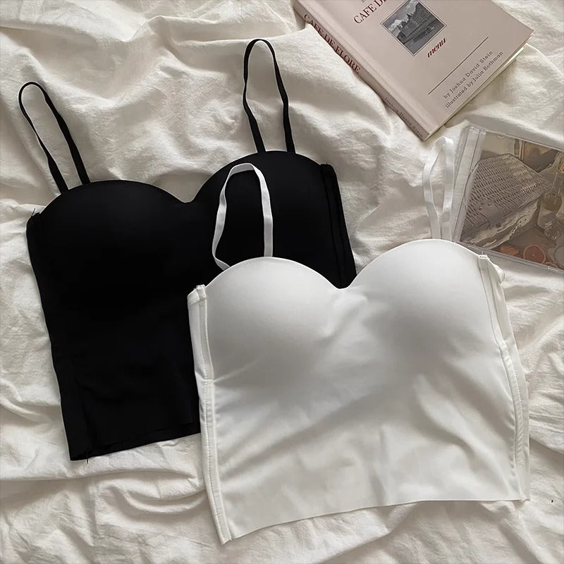 Ensfarget cropped camisole for kvinner