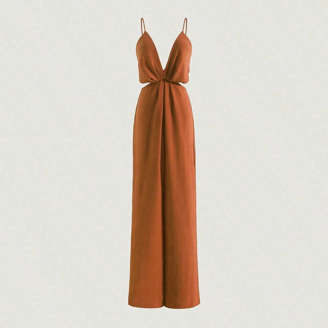 Plissert jumpsuit for kvinner