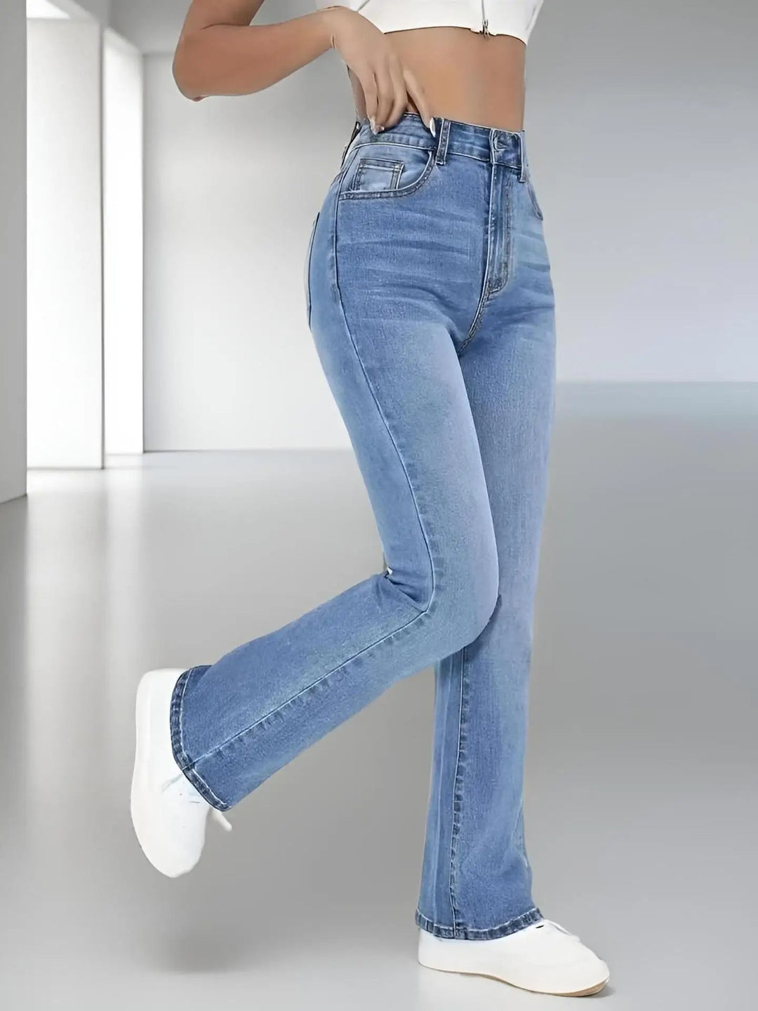 Høyt sittende denim til hverdagsbruk for kvinner