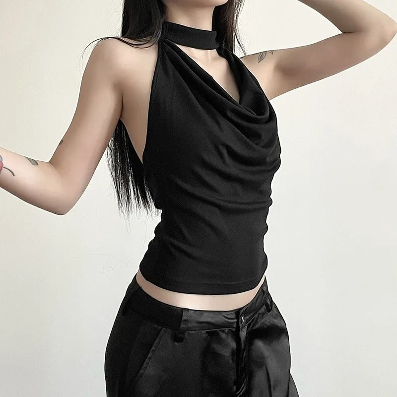 Casual halterneck-top for kvinner