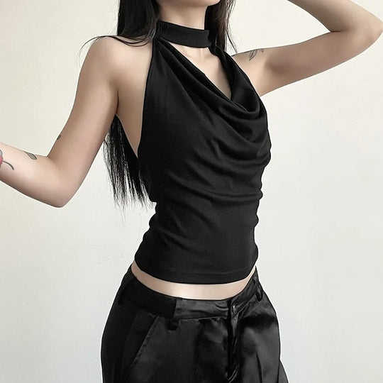 Casual halterneck-top for kvinner