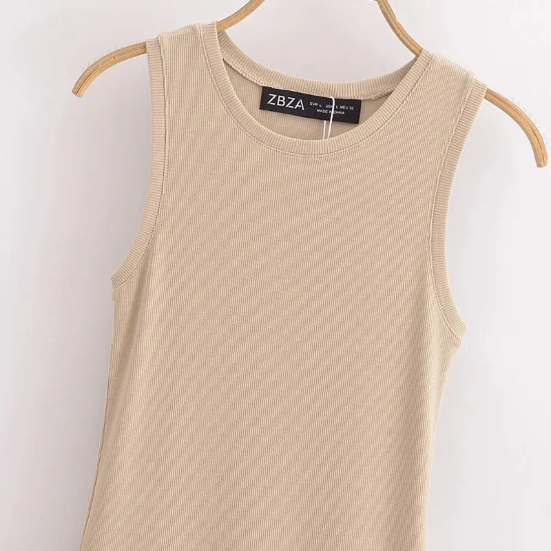 Elegant maxi-kjole uten ermer for kvinner