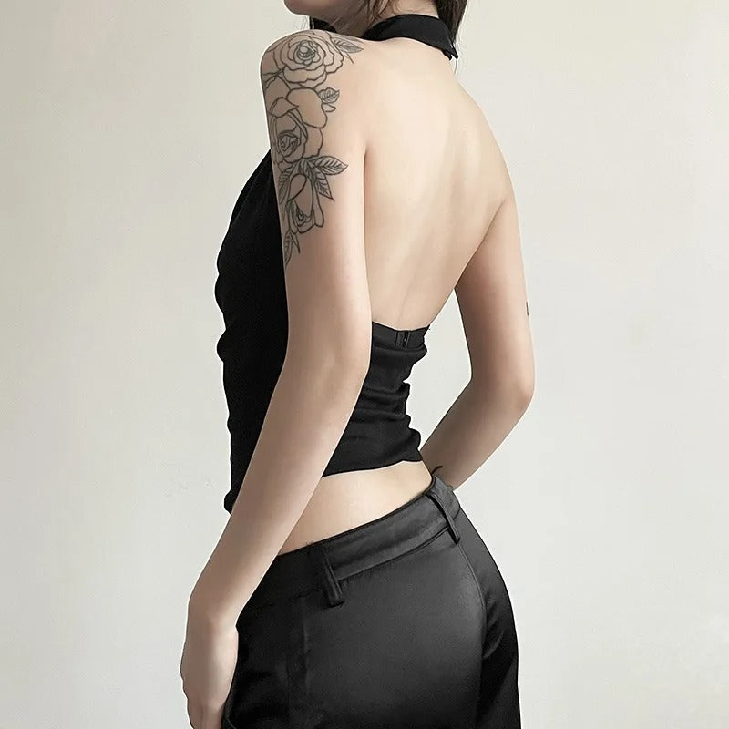 Casual halterneck-top for kvinner