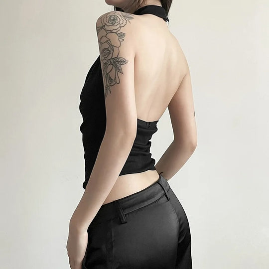 Casual halterneck-top for kvinner