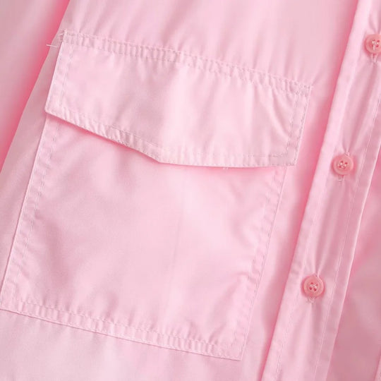 Loose Cropped Poplin skjorte for kvinner
