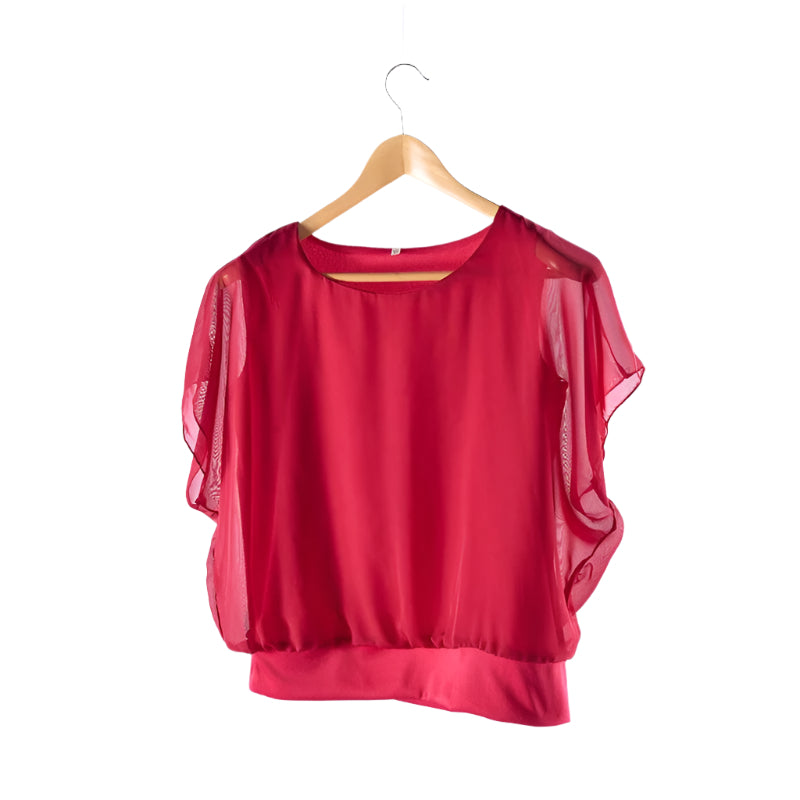 Dame Ruffles Sleeves Chiffon bluse