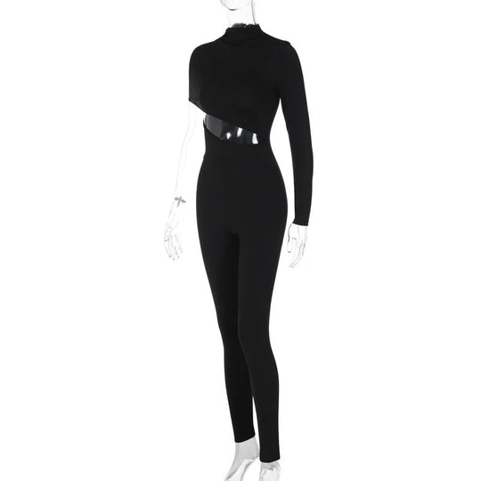 Jumpsuit med utskåret en skulder