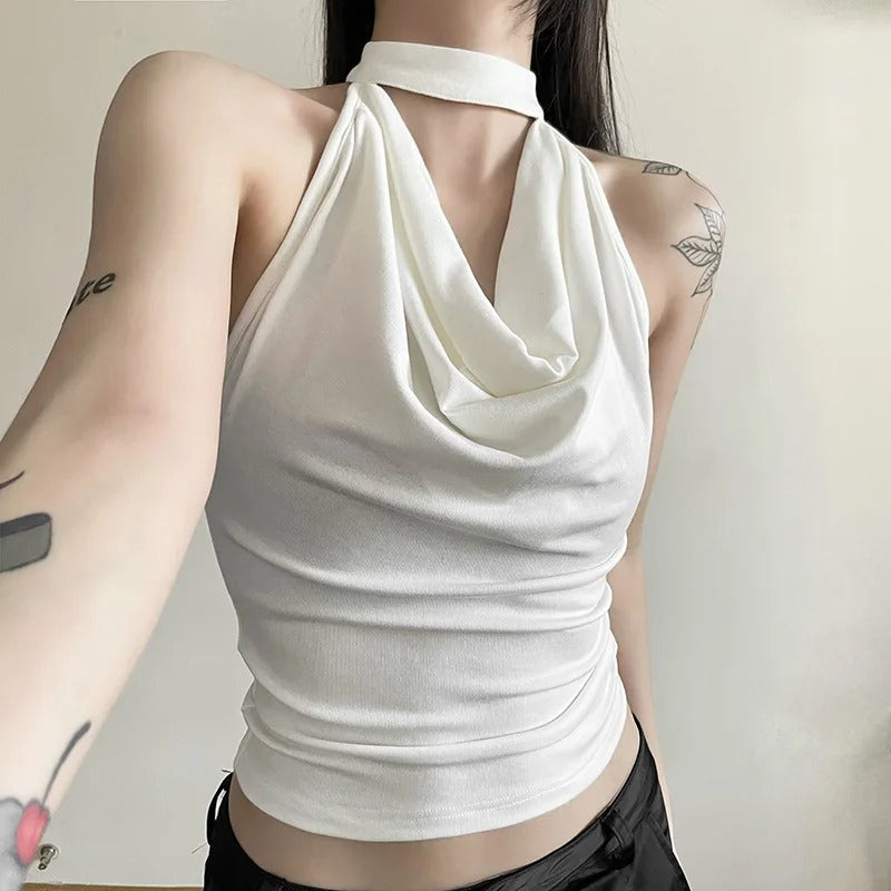 Casual halterneck-top for kvinner