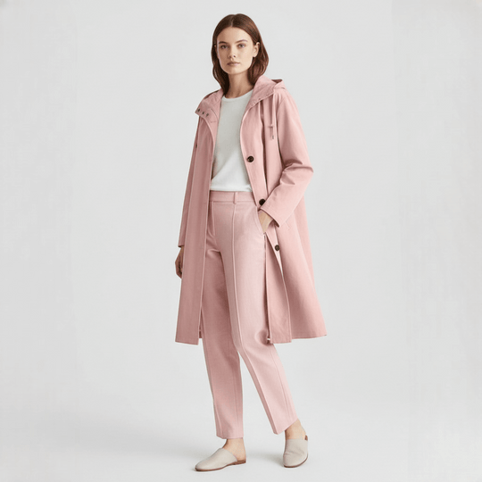 Kvinners Vanntett Trenchcoat med Hette