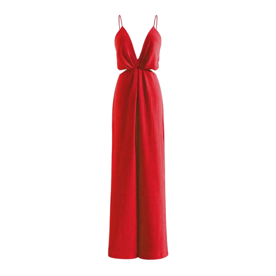 Plissert jumpsuit for kvinner