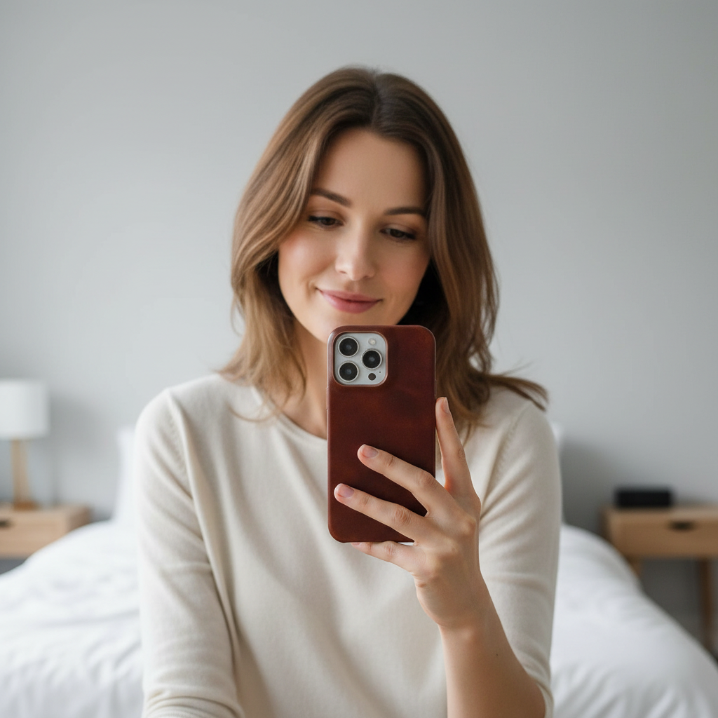 iPhone Deksel i Lær med Støtdemping 4