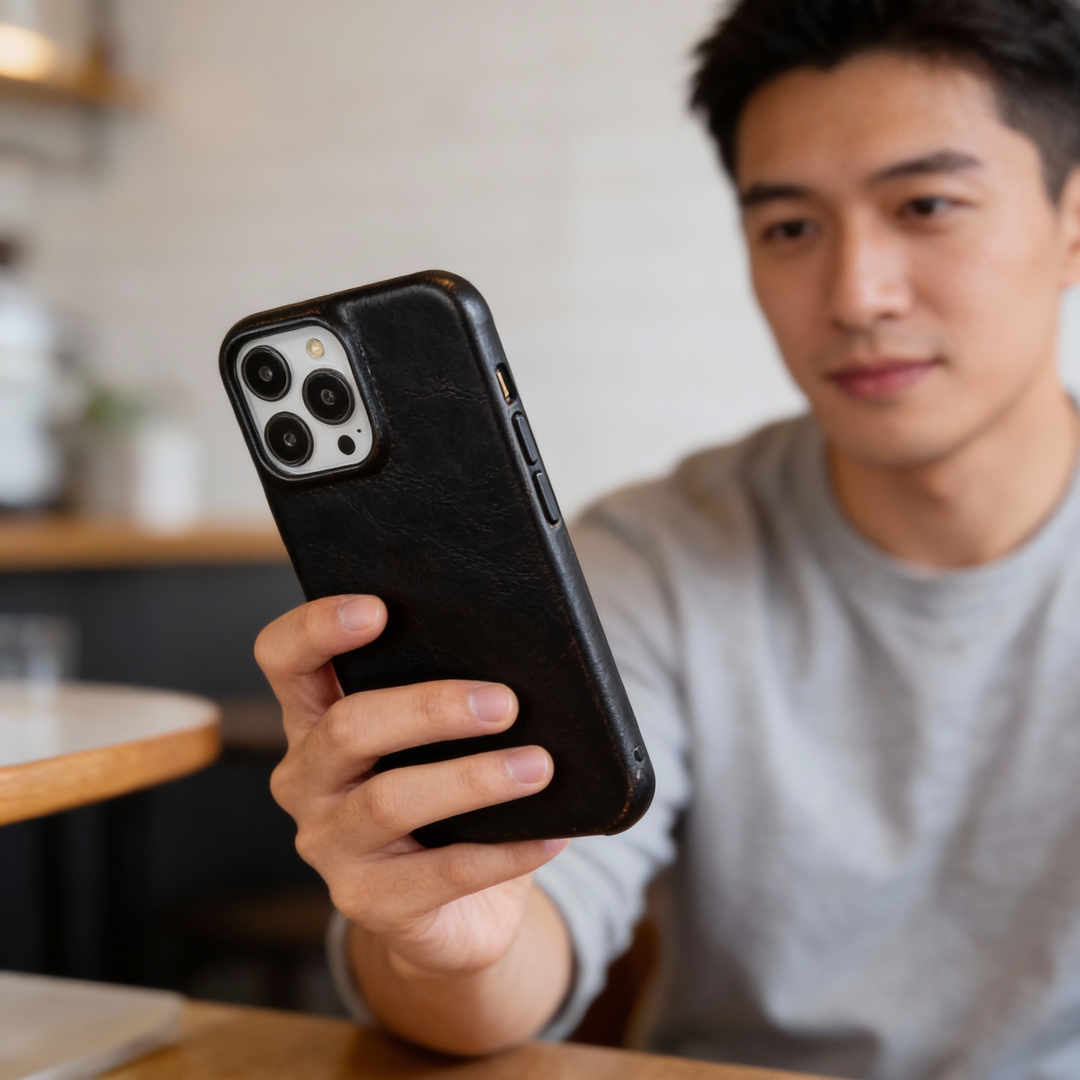 iPhone Deksel i Lær med Støtdemping 5