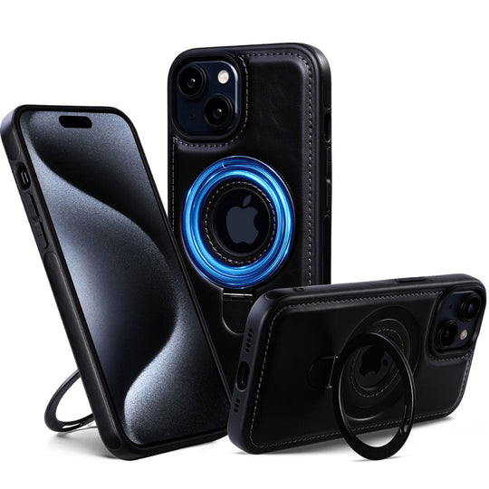 iPhone Lærdeksel med MagSafe for iPhone 14 Pro, 13, 12 og 11 - Slank Design med Kickstand og Militærgradet Beskyttelse 6