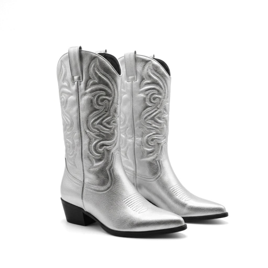 Kvinnelige Cowboystøvler Metallisk Design