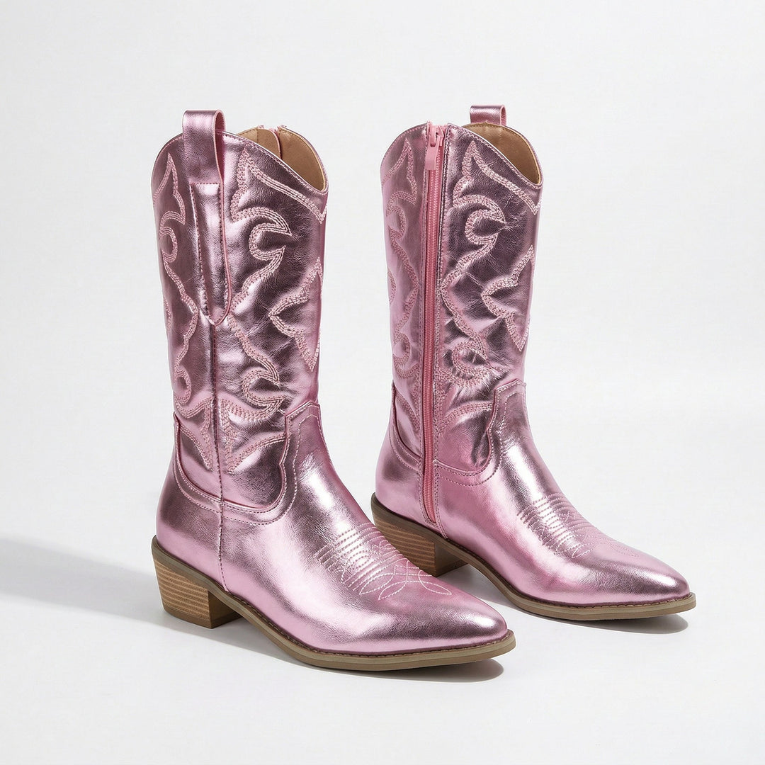 Kvinnelige Cowboystøvler Metallisk Design