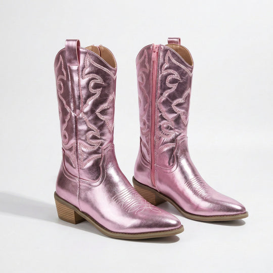 Kvinnelige Cowboystøvler Metallisk Design