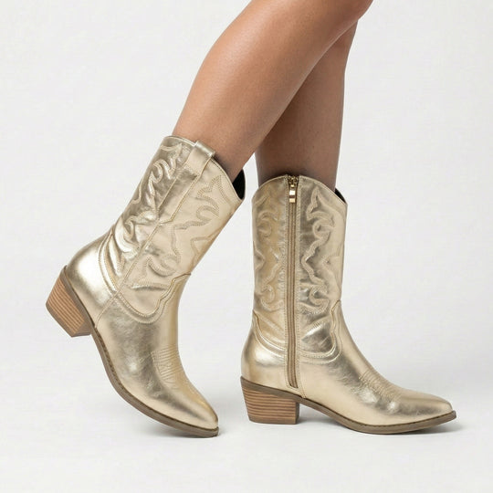 Kvinnelige Cowboystøvler Metallisk Design
