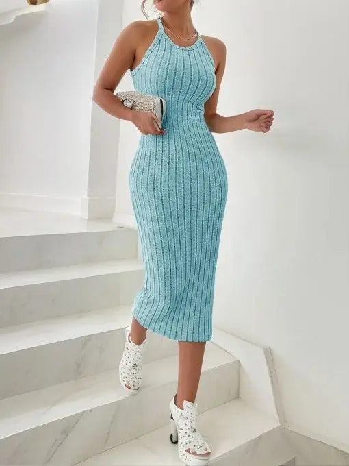 Halterneck-kjole i bodycon-stil til kvinner