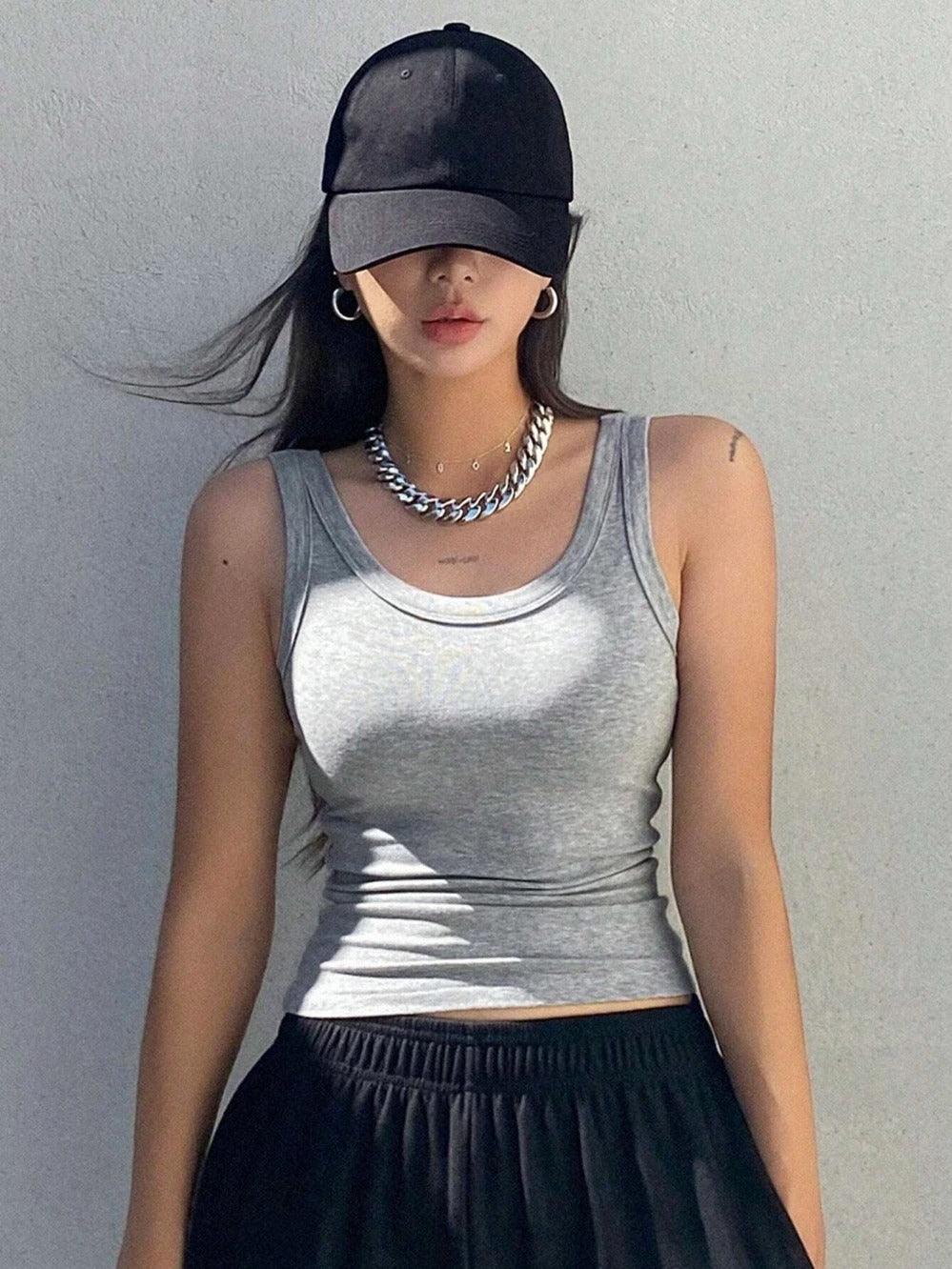 Strikket Camisole Tank Top for kvinner