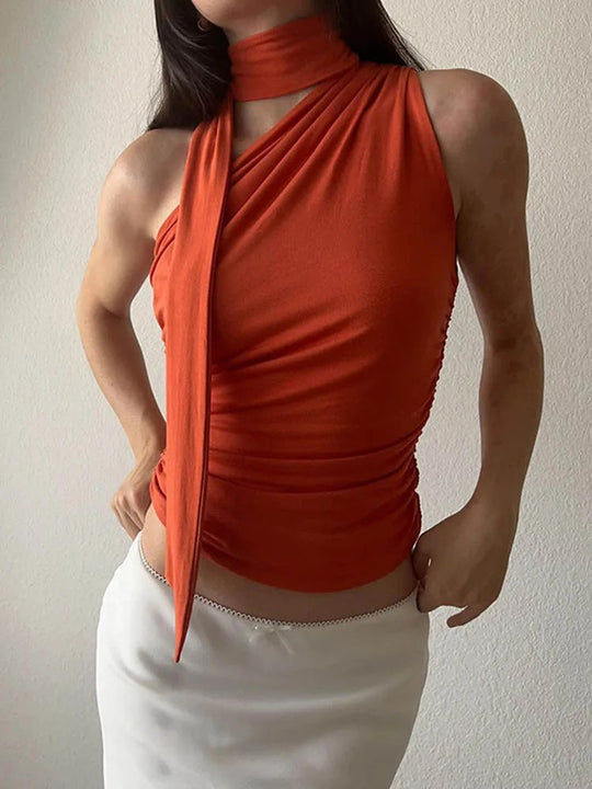 Ryggløs off-shoulder crop-topp for kvinner