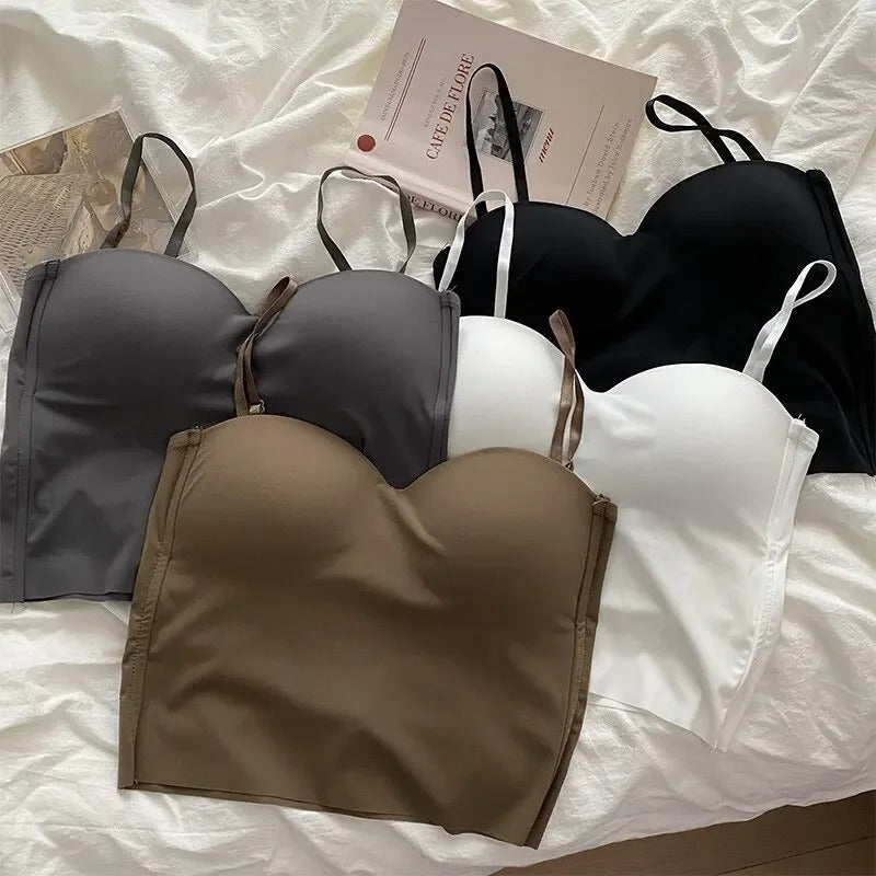 Ensfarget cropped camisole for kvinner